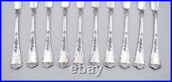 10 couteaux à poisson en argent 800 Art Nouveau orfèvre Suisse Jezler muguet