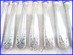 11 couteaux à dessert métal argenté st art nouveau tardif Soleil dessert knives