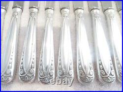 11 couteaux à dessert métal argenté st art nouveau tardif Soleil dessert knives