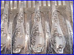 11 couverts de table 23p métal argenté 1900 Chardon Boulenger dinner cutlery set