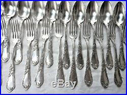 12 Couverts Boulenger Art Nouveau Iris Métal Argenté Silver Plated Cutlery