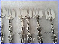 12 FOURCHETTES A HUÎTRE ARGENT MASSIF PUIFORCAT ART NOUVEAU 1900 oyster forks