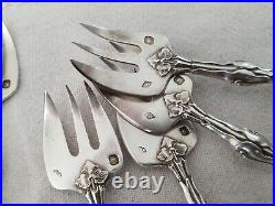 12 FOURCHETTES A HUÎTRE ARGENT MASSIF PUIFORCAT ART NOUVEAU 1900 oyster forks