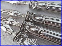 12 FOURCHETTES A HUÎTRE ARGENT MASSIF PUIFORCAT ART NOUVEAU 1900 oyster forks