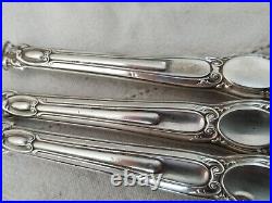 12 FOURCHETTES A HUÎTRE ARGENT MASSIF PUIFORCAT ART NOUVEAU 1900 oyster forks