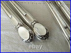 12 FOURCHETTES A HUÎTRE ARGENT MASSIF PUIFORCAT ART NOUVEAU 1900 oyster forks