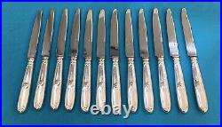 12 couteaux à entremet ERCUIS modèle MOUSSELINE métal argenté ART NOUVEAU table