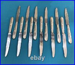12 couteaux à entremet ERCUIS modèle MOUSSELINE métal argenté ART NOUVEAU table