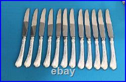 12 couteaux à entremets CHRISTOFLE modèle GRAMONT métal argenté ART NOUVEAU