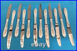 12 couteaux a entremets MAXIMS modèle IRIS métal argenté ART NOUVEAU table TBE