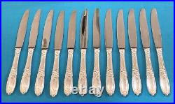 12 couteaux a entremets MAXIMS modèle IRIS métal argenté ART NOUVEAU table TBE