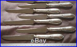 12 couteaux à fromage métal argenté modèle art nouveau volubilis Lames inox