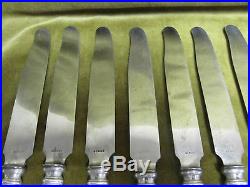 12 couteaux de table métal argenté Ercuis iris art nouveau (dinner knives)
