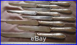 12 couteaux de table métal argenté modèle art nouveau volubilis Lames inox