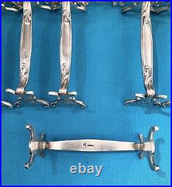 12 portes couteaux CHRISTOFLE modèle CHRYSANTHÈME métal argenté ART NOUVEAU TBE
