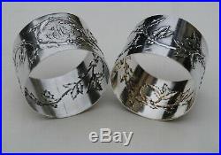 2 RONDS DE SERVIETTE ARGENT MASSIF ART NOUVEAU HOUX Sterling Silver Napkin Rings