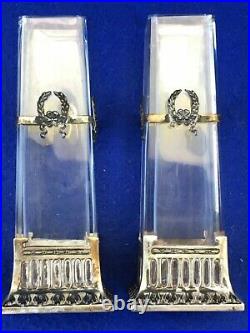 2 vases art nouveau jugenstil art & craft cristal / argent silver crystal