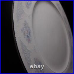 5 assiettes plates céramique porcelaine fleur liseré argent art nouveau N8931