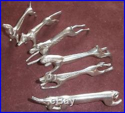 6 porte couteaux animalier métal argenté WMF Jugendstil Messerbänkchen um 1900