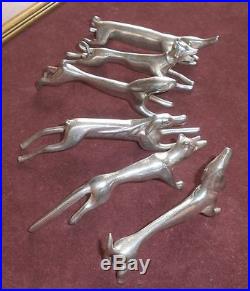 6 porte couteaux animalier métal argenté WMF Jugendstil Messerbänkchen um 1900