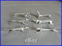6 porte couteaux animalier métal argenté WMF Jugendstil Messerbänkchen um 1910