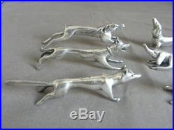 6 porte couteaux animalier métal argenté WMF Jugendstil Messerbänkchen um 1910