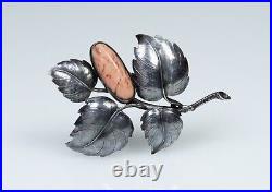 813 Argent Antique Art Nouveau Broche Agate A. Tillander