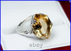 830 Argent Style Ancien Art Nouveau 6.00 CT Naturel Citrine