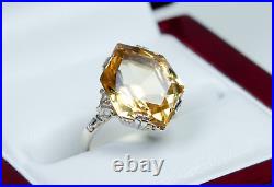 830 Argent Style Ancien Art Nouveau 6.00 CT Naturel Citrine