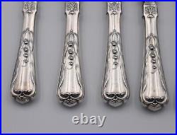 9 couteaux de table argent fourré & inox 800 Art Nouveau Suisse Jezler muguet