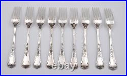 9 couverts de table cuillères & fourchettes en argent Art Nouveau Jezler muguet