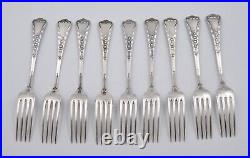 9 couverts de table cuillères & fourchettes en argent Art Nouveau Jezler muguet