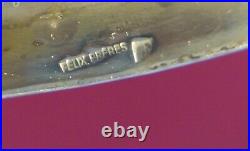 AA 1910 plat FELIX FRERES présentoir compartiment 40cm métal argent art nouveau