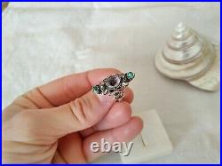 ANCIENNE BAGUE ARGENT MASSIF OR AMÉTHYSTE TURQUOISE silver ring Austrian