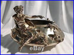 Art Nouveau Bronze Argente F. Barbedienne L. Ernest Barrias La Fee Aux Lezards