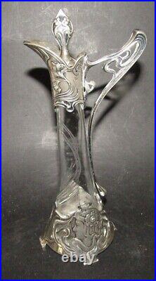 Aiguière Cristal Jugenstil WMF argenté silverplated art nouveau decanteur