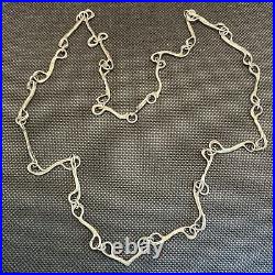 Ancien Collier En Argent Massif 925 Art Déco Nouveau