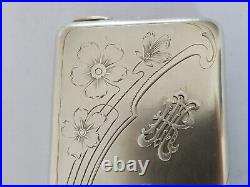 Ancien Étui A Cigarettes Argent Massif Varsovie Art Nouveau Silver Case 1900