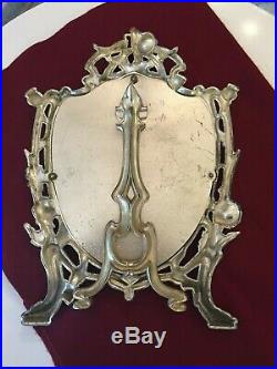 Ancien miroir psyché art nouveau bronze argenté