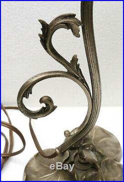 Ancienne LAMPE de table orientable inclinable bronze argenté art nouveau 1900