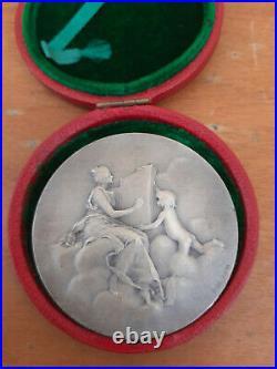 Ancienne Medaille Art Nouveau En Argent Massif Daniel Dupuis Debute Fouquet