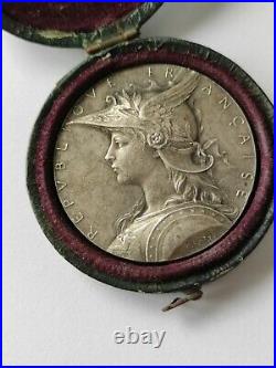 Ancienne medaille Bronze Argenté O. Roty Art Nouveau French medal