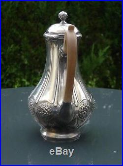 Ancienne verseuse cafetière métal argenté Christofle Gallia Art Nouveau trefle 4