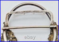 Antique art nouveau boucle anneau ceinture attache argent massif orfèvre Baudet