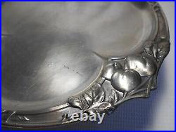 Art Nouveau Gallia Coupe Presentoir Compotier En Metal Argente Decor Fruits