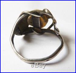 Bague anneau en argent massif signé DUMONT silver ring Art Nouveau 1900