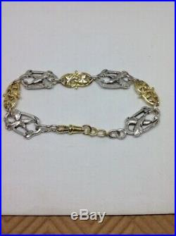 Bracelet Art Nouveau Maillons Or 18ct et Argent
