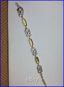Bracelet Art Nouveau Maillons Or 18ct et Argent