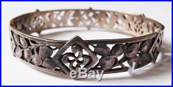 Bracelet ancien en argent massif silver bracelet Pays Basque Art Nouveau 1900