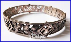 Bracelet ancien en argent massif silver bracelet Pays Basque Art Nouveau 1900
